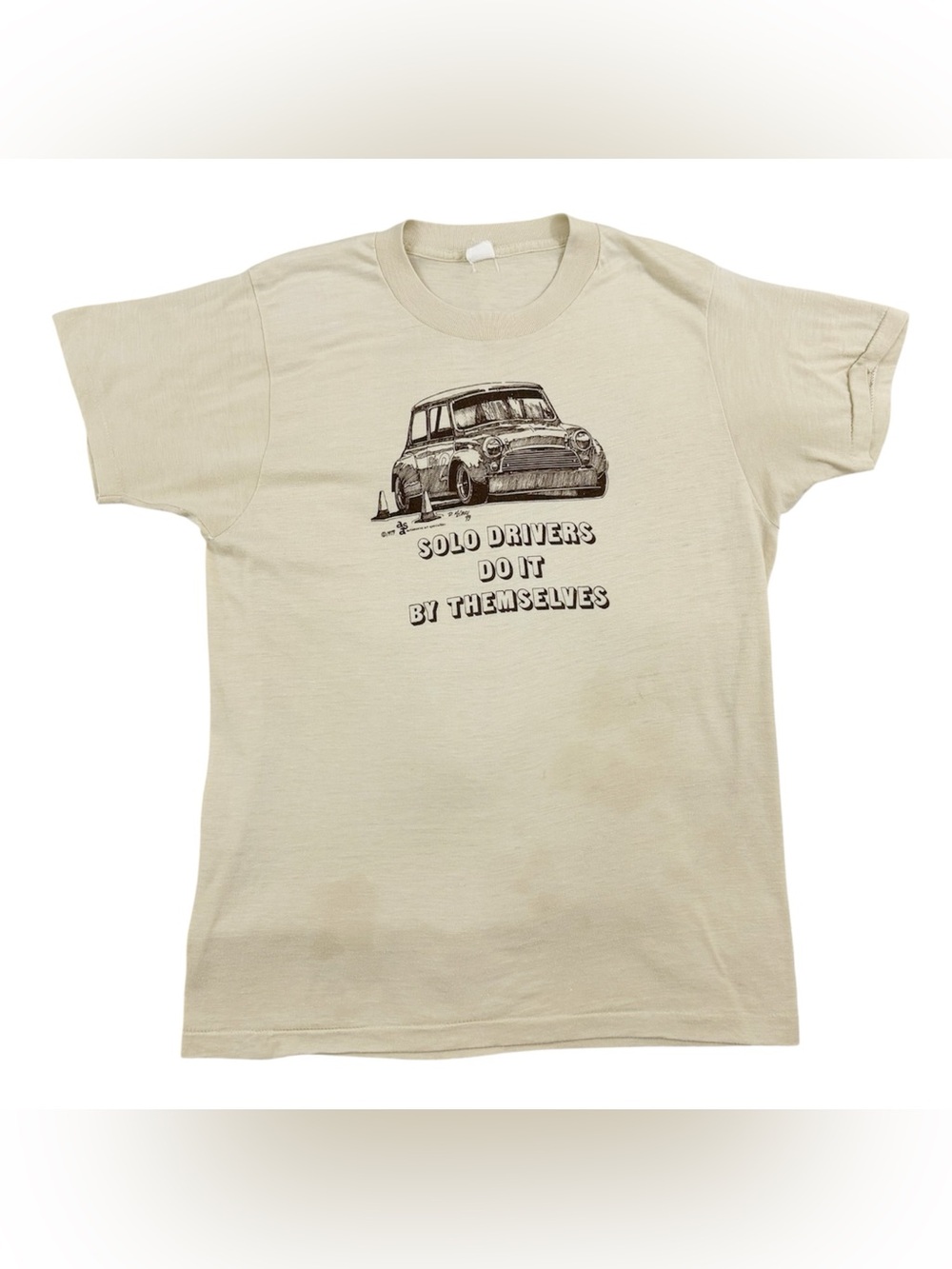 Vintage 1979 Automative Art Specialties Dan McCrary Mini Cooper T-Shirt
